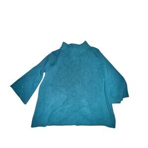 Baltic Born Zola Mock Neck Sweater Women's Size M Green 3/4 Bell Sleeve